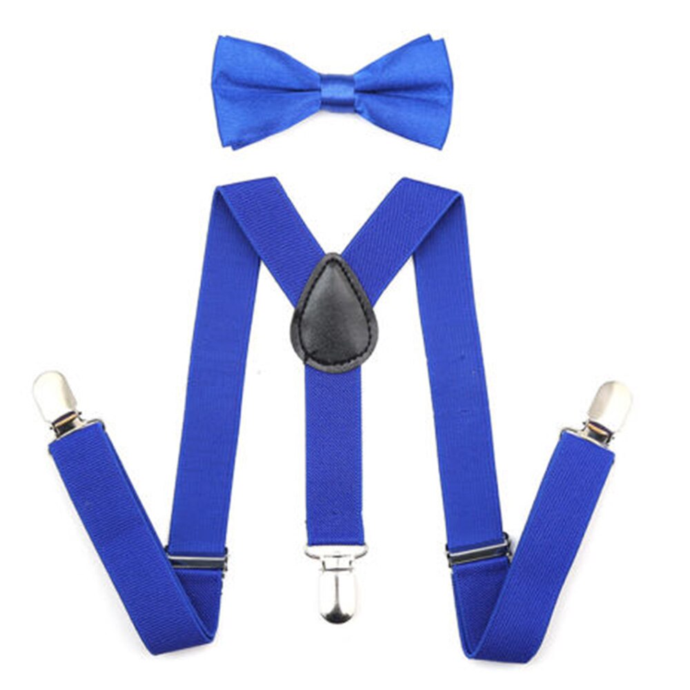 Kids Suspenders with Bowtie Ties Accessories Children Bow Tie Set Boys Braces Girls Adjustable Suspenders Baby Wedding: Royal blue