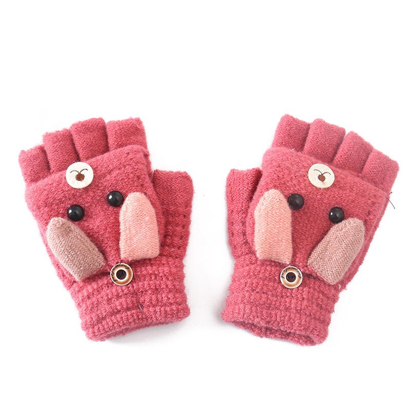 Guanti invernali per bambini guanti mezze dita per bambini guanti simpatici cartoni animati guanti caldi lavorati a maglia guanti morbidi in cachemire imitazione addensata