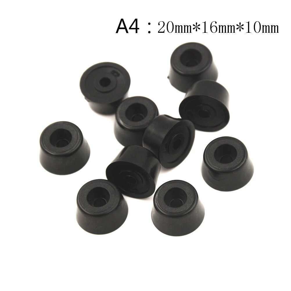10Pcs Anti Slip Meubels Benen Voeten Zwart Speaker Kabinet Bed Tafel Doos Conische Rubber Shock Pad Floor Protector Meubels onderdelen