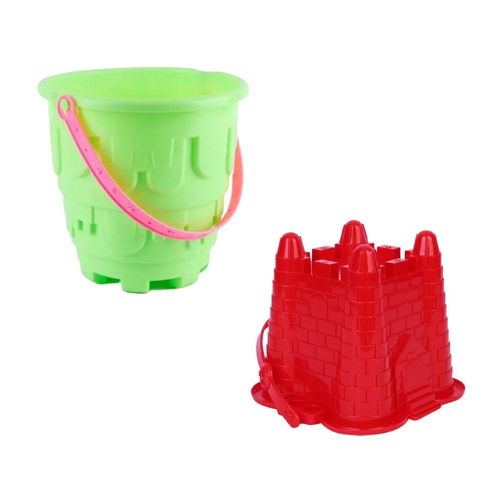 2pcs Sandcastle Buckets Beach Toys Sand Castle for Kids Plastic Beach Buckets