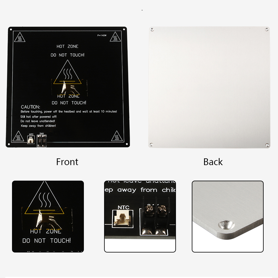 3D Printer Parts Black Aluminum Substrate Heated Bed MK3 hotbed Plate bed Platform 24V 235mm 310mm NTC100K DIY Kit Ender 3