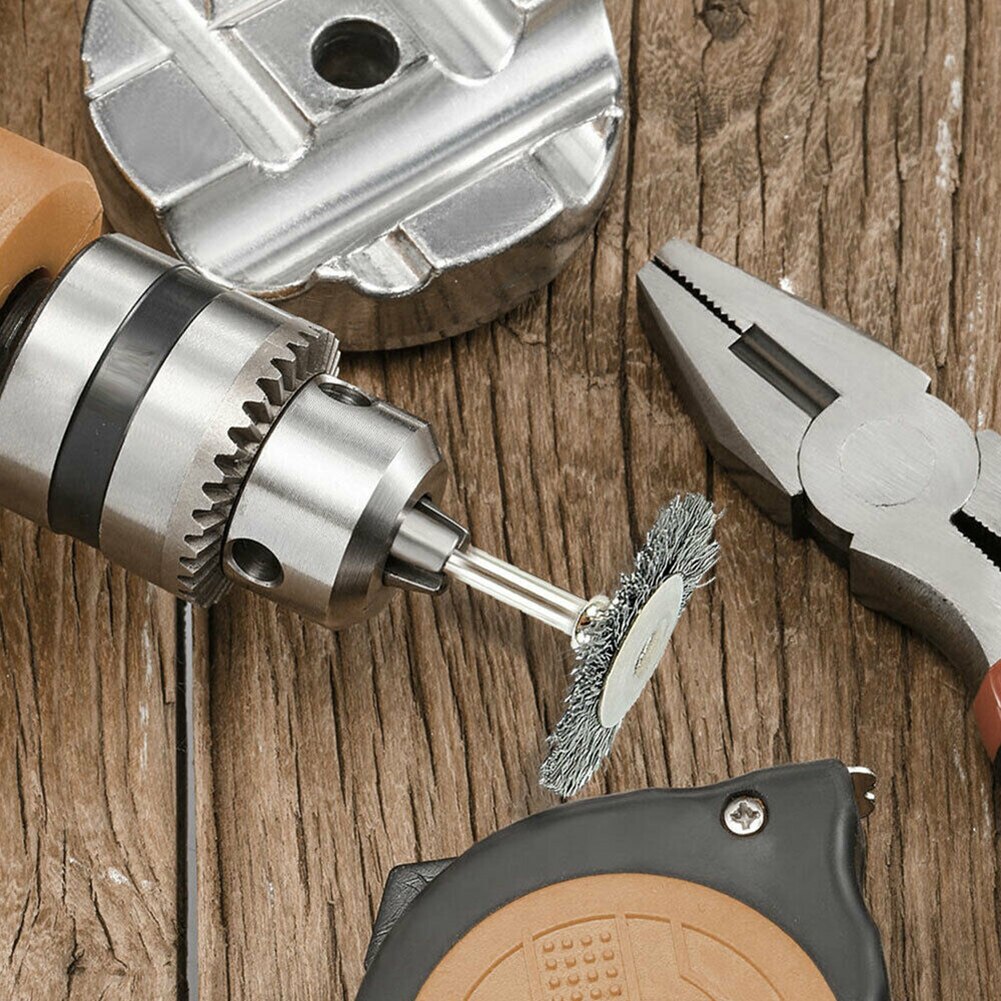 20 Uds. De brochas de alambre de acero, herramientas rotativas de Pulido de metales redondas, accesorios de soldadura para afilar y quitar el polvo, taladro para limpieza y eliminación de óxido