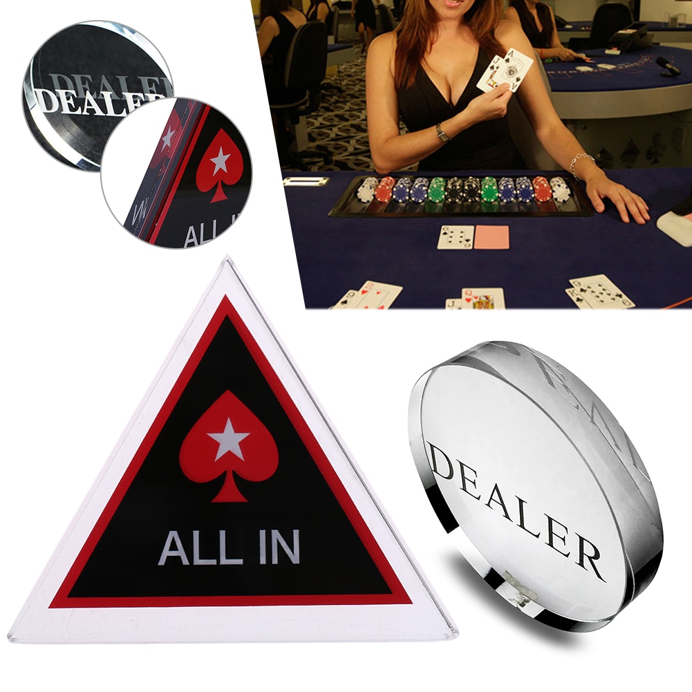 Crystal Texas All In Chip Poker Guard Cards Entertainment Tools Triangle Poker Chips Game Pub Club Collection