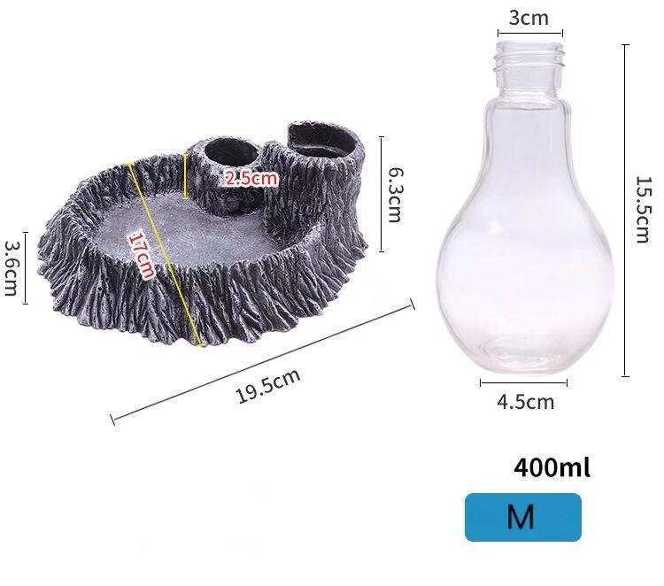 Climbing pet tortoise water basin turtle food basin reptile waterer tortoise bath tub drinking water basin tortoise lizard basin: M