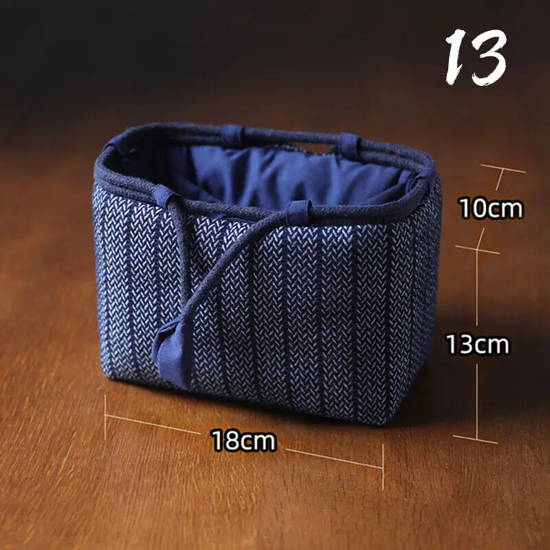 Teacup Bag Portable Travel Tea Set Storage Bag Tea Pots Four Or Six Cups Large Cloth Bag Outdoor Organizer Denim Organizer: Burgundy