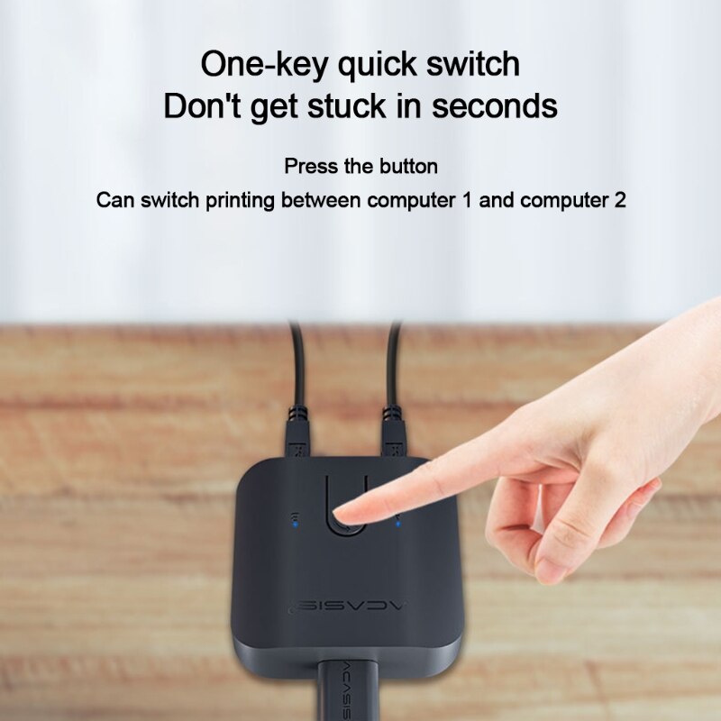 OOTDTY Acasis USB Switch Hub Printer Sharing Switcher 2 in 1 Out Data Transfer Hub