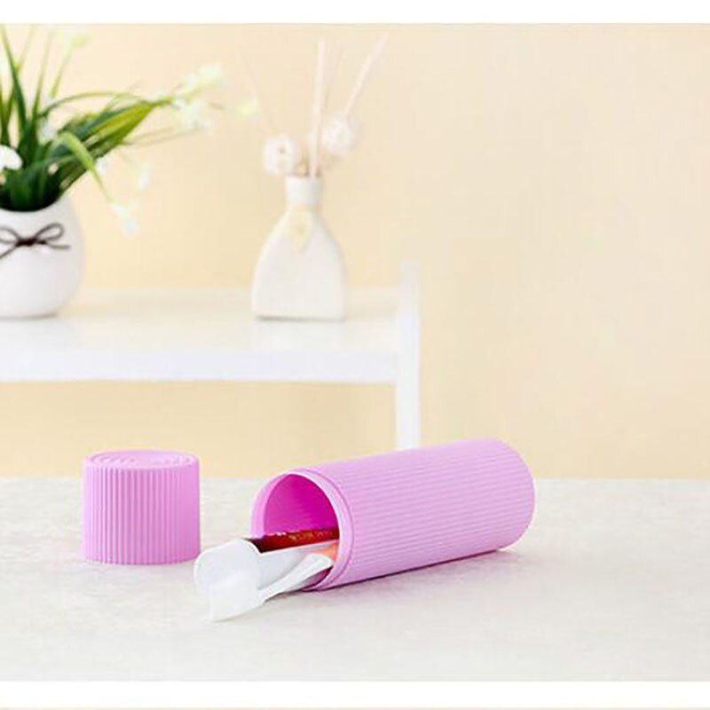 Soporte portátil para cepillos de dientes al aire libre senderismo Camping pasta de dientes tapa protectora hogar caja de almacenamiento de pasta de dientes taza de lavado