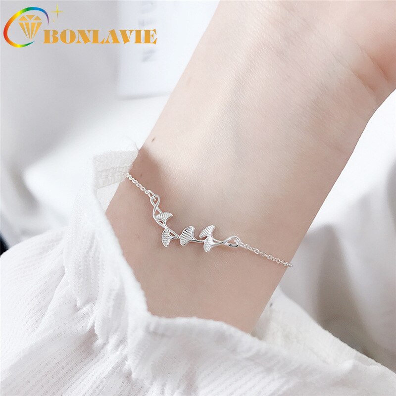 Bonlavie Blad Eenvoudige Mode Armband Kleine Verse Gingko Leaf Armband Voor Vriendinnen