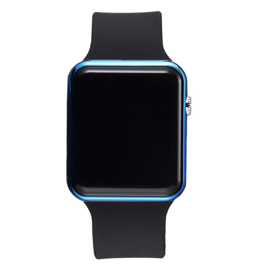 Sport casual ure mænd kvinder led silikone ur pink dejlig digital børn sports armbåndsur bayan kol saati: Sortblå