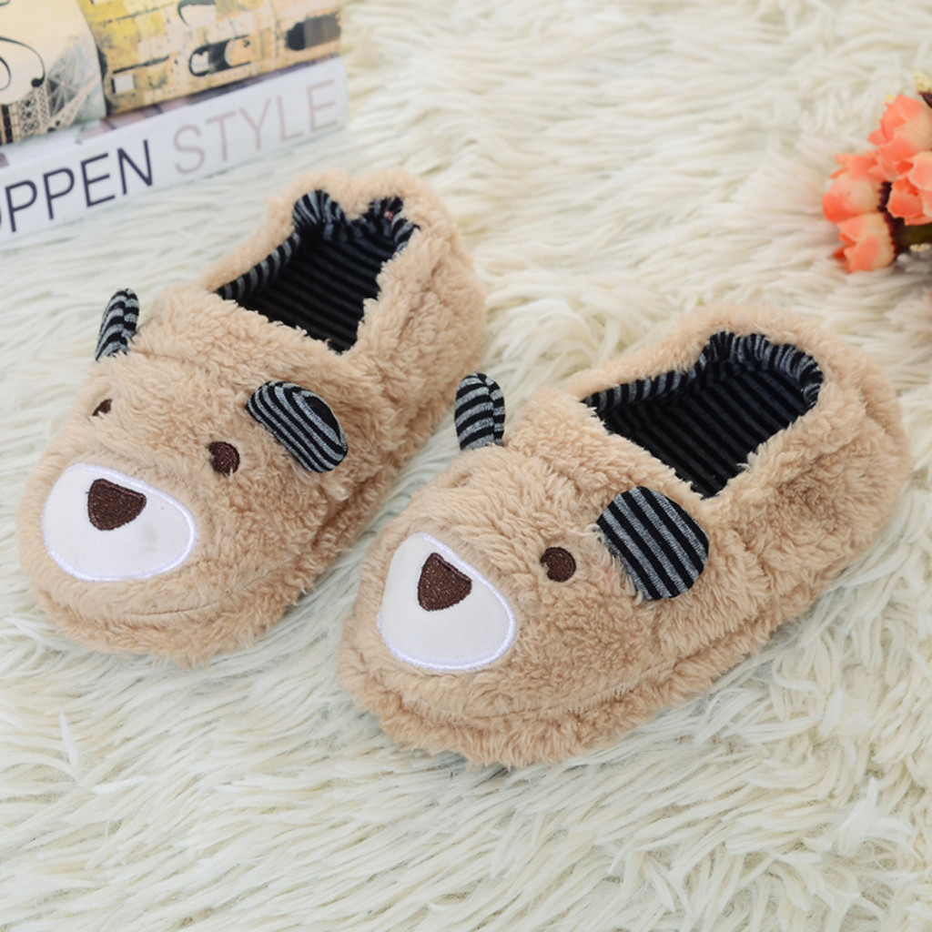 Cartoon Animatie Huis Slippers Katoen Stof Suède Baby Meisje Slippers Winter Warm Slippers Voor Kinderen Kinderen Schoenen Kapcie