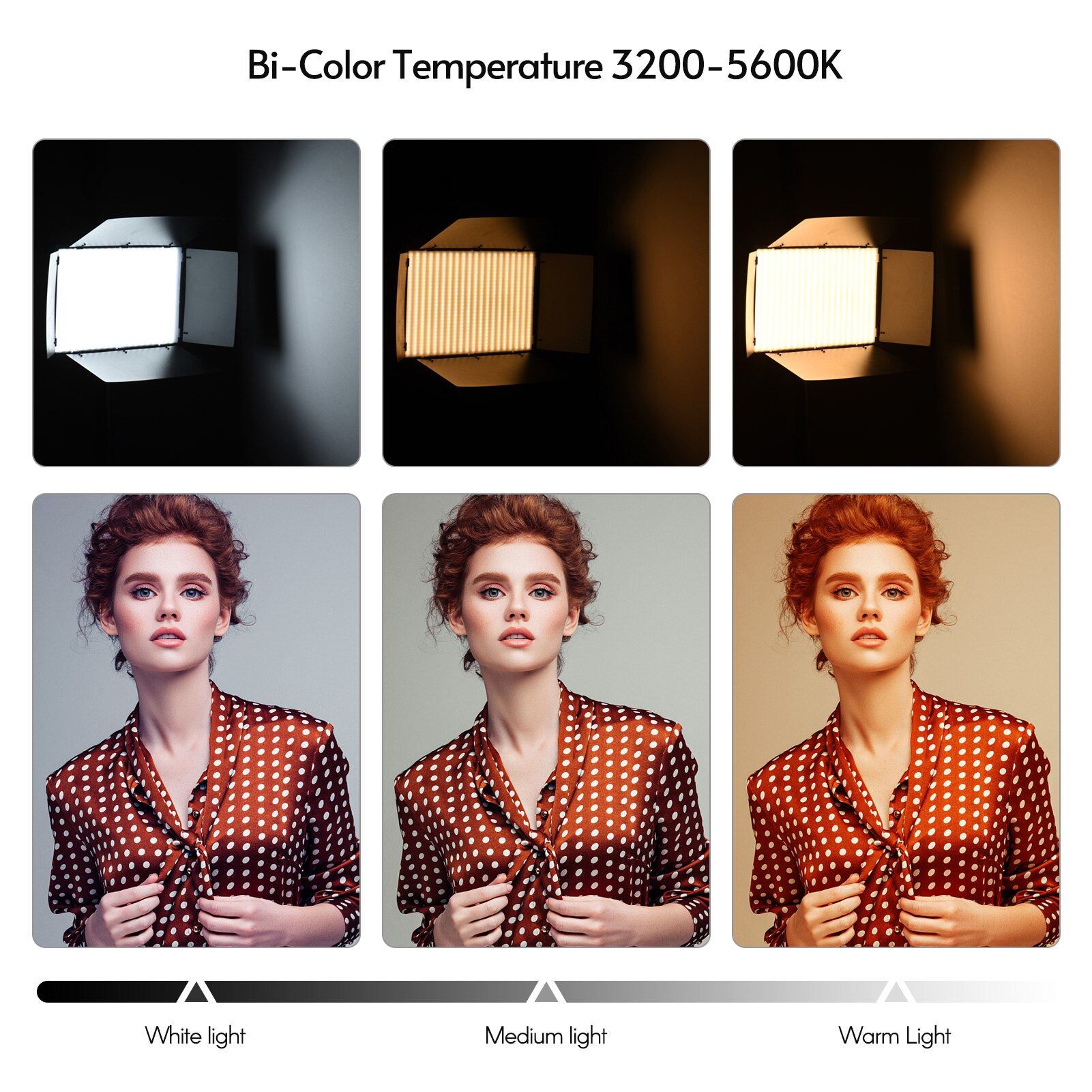 Andoer LED-800 LED Video Light Photography Light Panel 800PCS Bright Light Beads Adjustable Bi-Color 3200-5600K