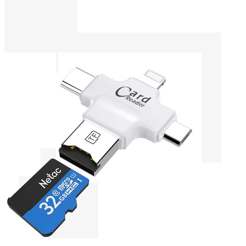 Ingelon 4 in 1 SD Kartenleser usb-C Mikro USB MicroSD Typ C für ipad/iphone 7Plus 6s5s MacBook OTG TF Leser sd auf cf Adapter