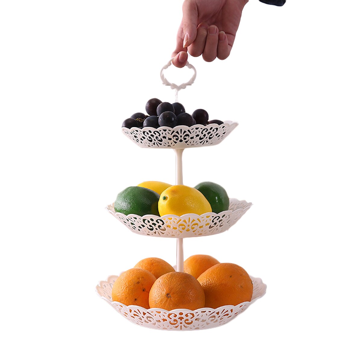 3-Tier Fruitmand Houder Draagbare Aanrecht Dienblad Display Platter Voor Desserts Snacks Snoepjes: Default Title