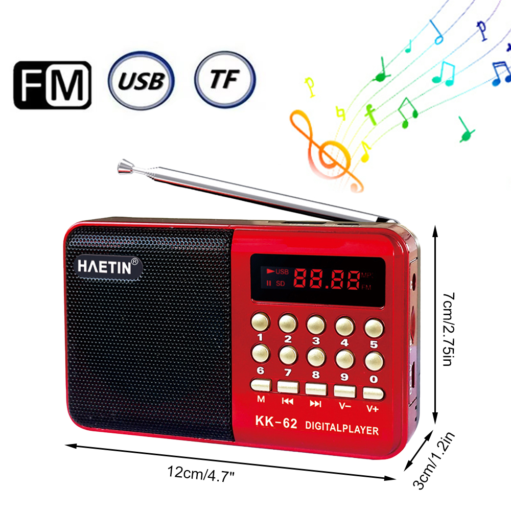 Multifunktions-Mini-Radio, MP3-Plug-in, FM-Musik-Player, Einzelband-Lautsprecher, für ältere Menschen, FM-Radio 70 MHz-108 MHz
