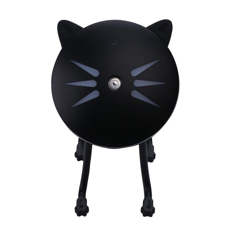 Cat Humidifier USB Mini Humidifier With Colorful Night Light Aromatherapy: black