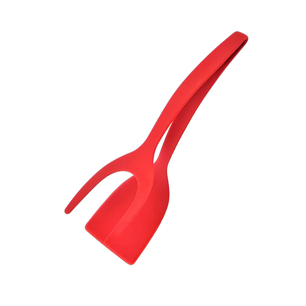 2-in-1 Grip Flip Spatel Tang Ei Flipper Spatel Nylon Non Stick Coating Pannenkoek Vis Franse Toast Omelet Maken tool: Ivoor