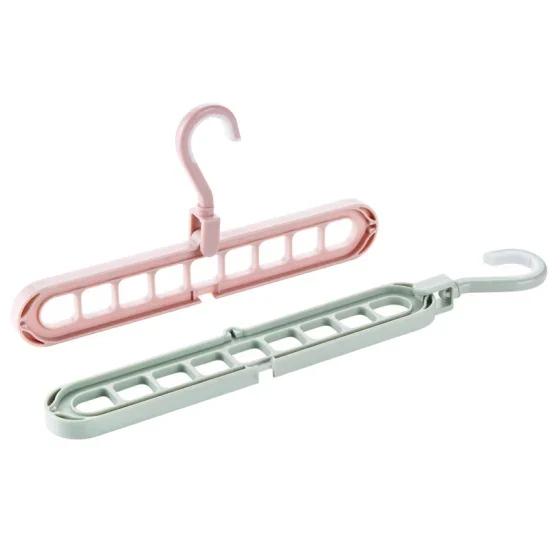 Clothes Hanger Storage Rack Holder, Non - Slip Plastic, 2pcs, Clothing Space Saving, Hanging Hooks for Wardrobe Closet Organizer: Cinza claro