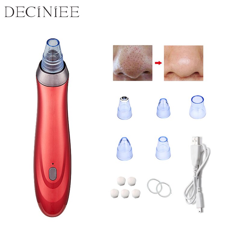 Blackhead Remover Electric Face Acne Black Dot Pimple Microcrystalline Blackhead Vacuum Cleaner Pore Blackhead Skin Care Tools: Red With Box