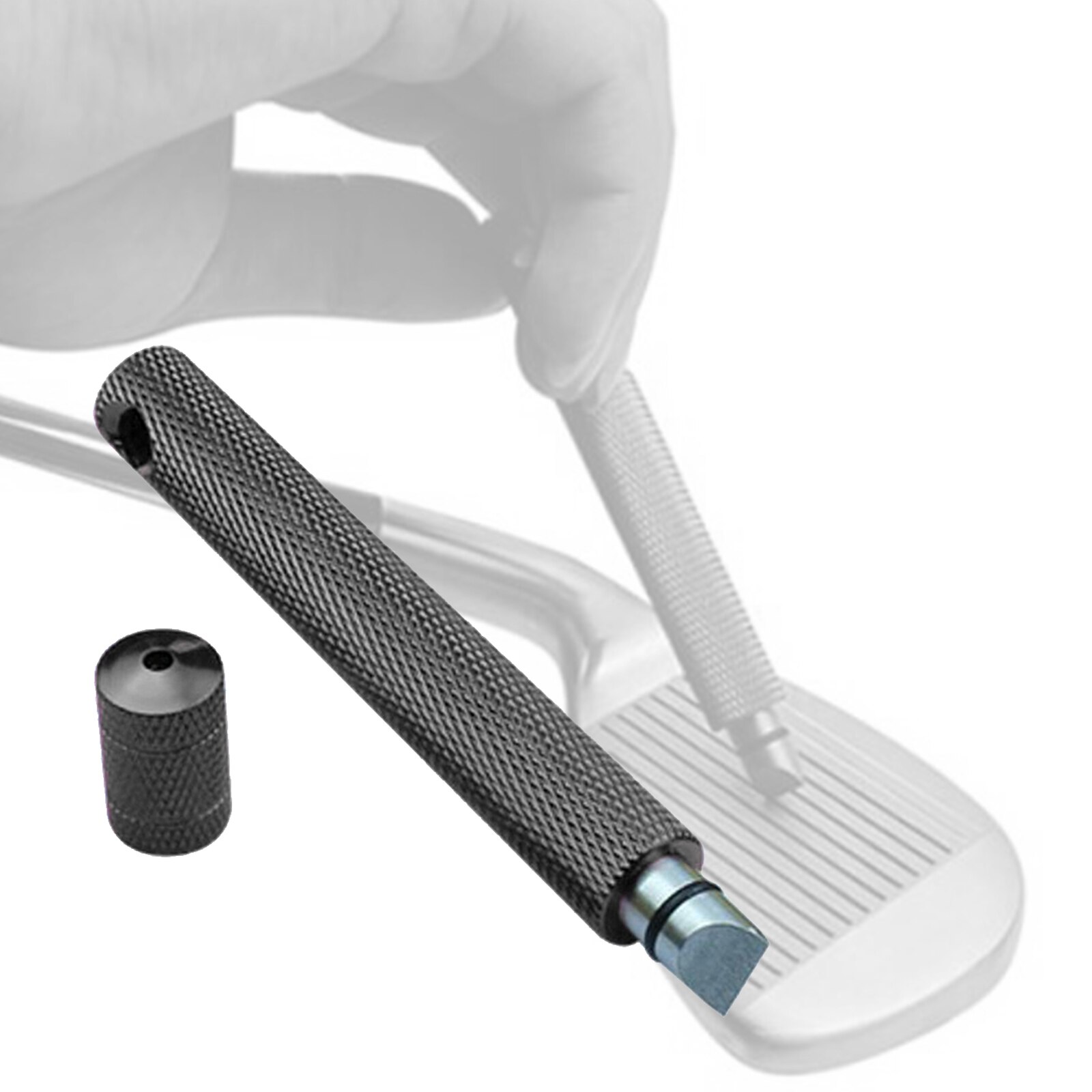 Golf Groove Sharpener Cleaner Fixed Tool, Club Iron Wedge Grooving Sharpening &amp; Cleaning Kit, V &amp; U Square: Black