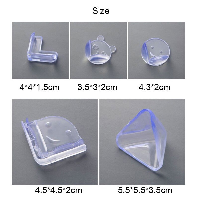 Almohadilla de esquina de silicona transparente para protección de niños, Protector de esquina de bonito, seguridad para niños y bebés, 8 unids/lote
