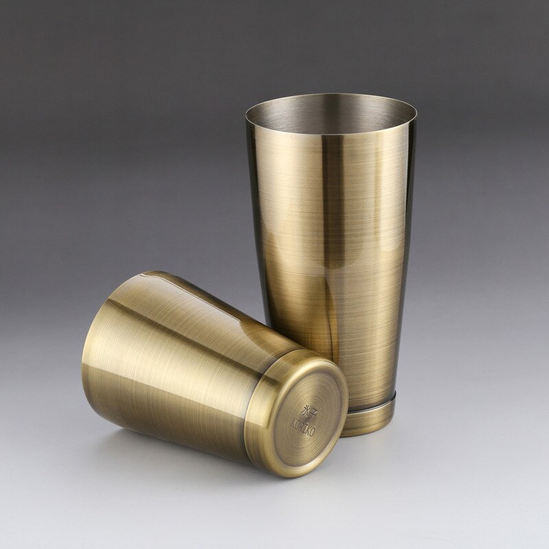 Boston – Shaker à Cocktail, plateaux à secouage pondérés, plaqués or/cuivre, finition noire/miroir, outils de bar haut de gamme