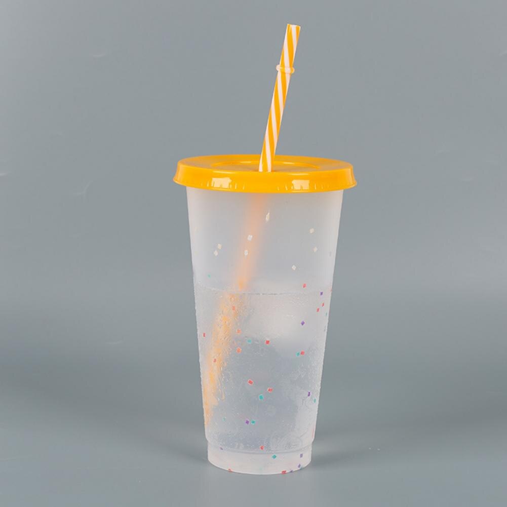 Reusable Straw Cup Water Tumbler Plastic Cup Sequined Glitter Water Mug Tumbler with Straw Drinking Cup vaso con tapa y pajita
