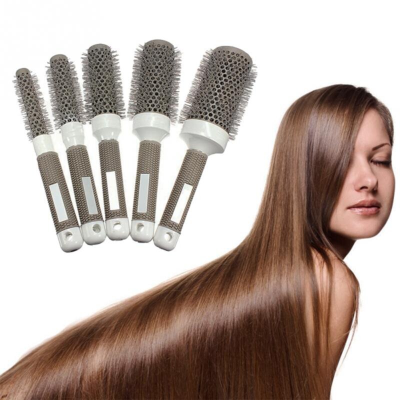 Brosse à cheveux ionique Nano thermique résistant aux hautes températures baril rond peigne Salon de coiffure séchage accessoires de bouclage