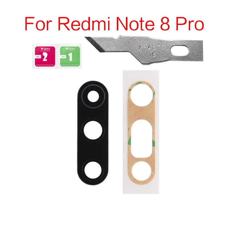 2set/lot Back Rear Camera Lens Glass Cover For Xiaomi Redmi 8A Note 8 9S Pro 8T With Adhesive Sticker: For Redmi Note8 Pro