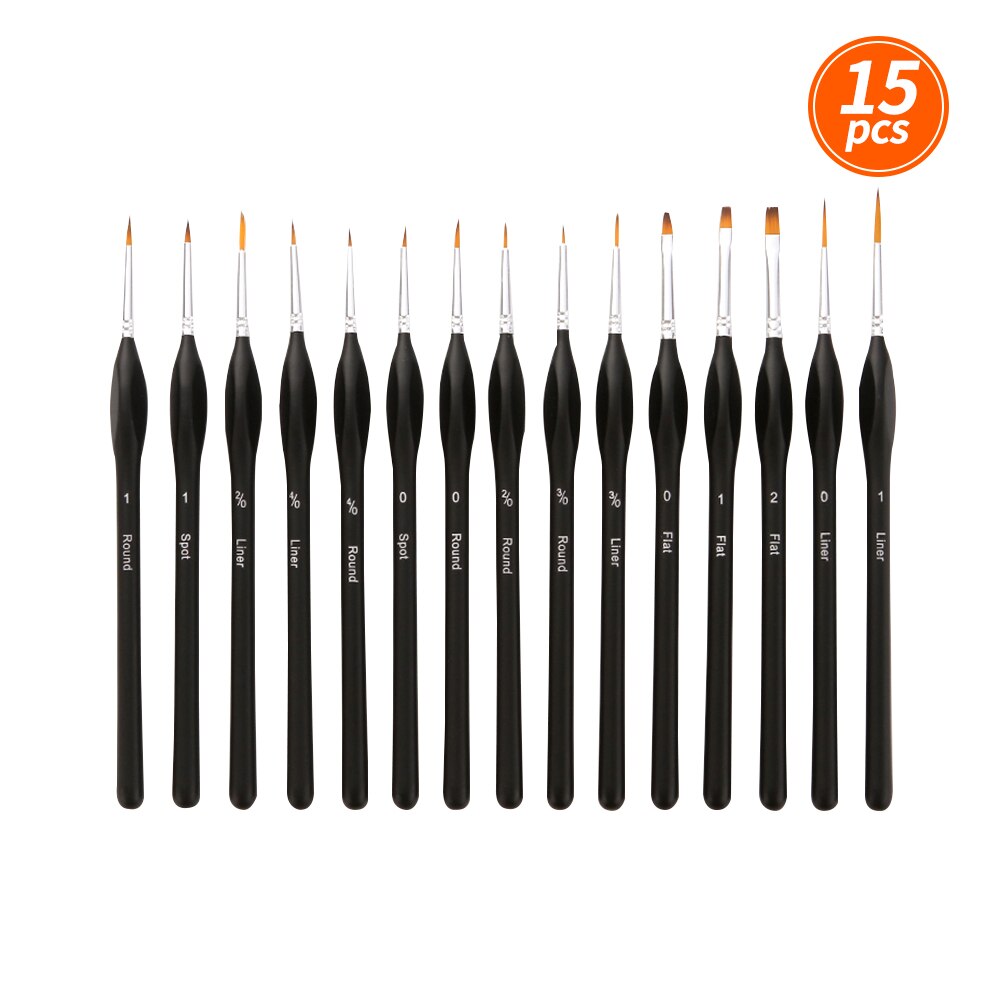 8 kpl yksityiskohtaiset sivellinsetit miniatyyri hieno pieni taiteilija harjat nylon hiukset puukahva sivellin taide maalaus: Tyyppi 2