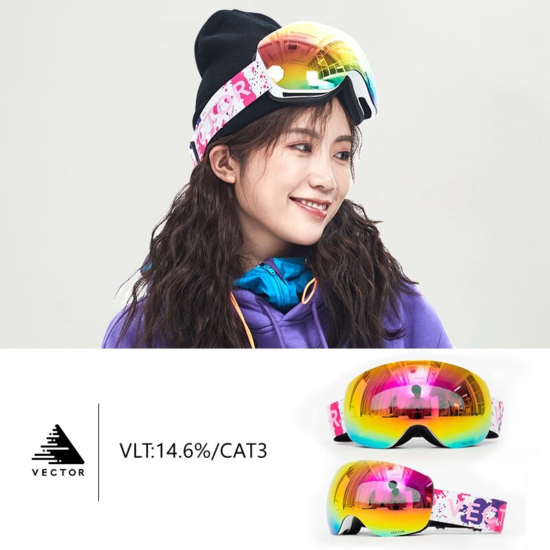 Skibrillen voor heren dames dubbele lagen  uv400 anti-condens grote skibrillen skibrillen sneeuw volwassenen snowboardbrillen ski-uitrusting: Kleur 02