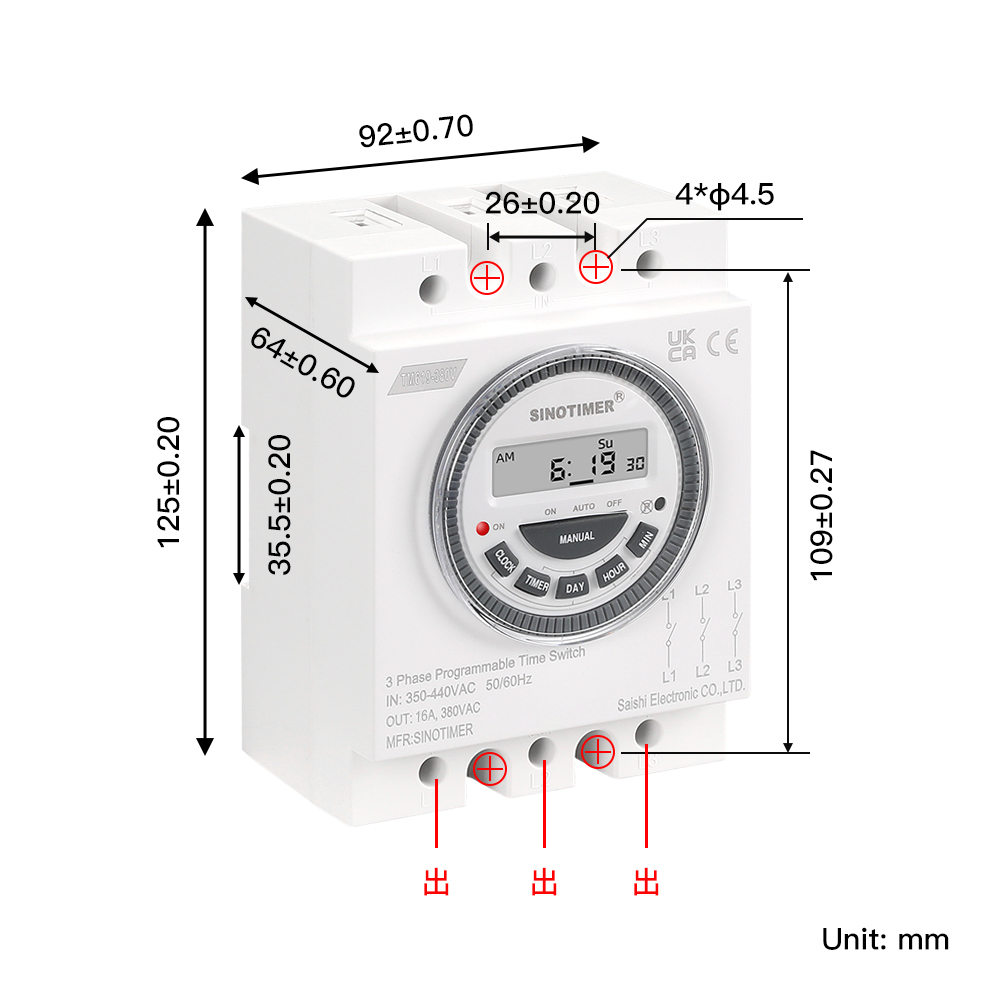 SINOTIMER 3 pièces Trois phases 380 v 415 v 7 jours programmable Minuterie Relais Temporisé