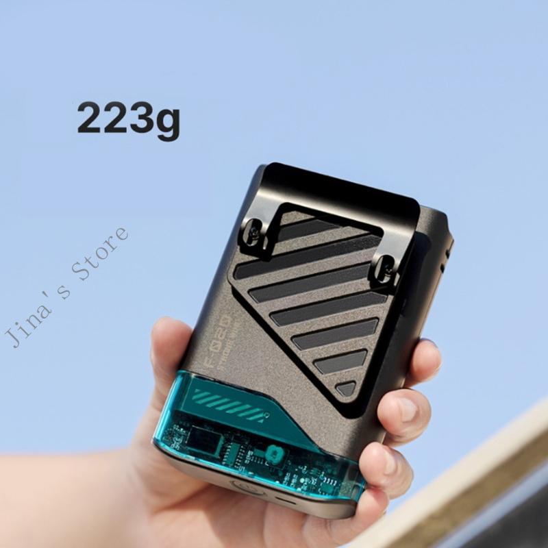 Bärbar bältesfläkt bärbar klämmfläkt 4000 mah resefläkt abs textur midjefläkt