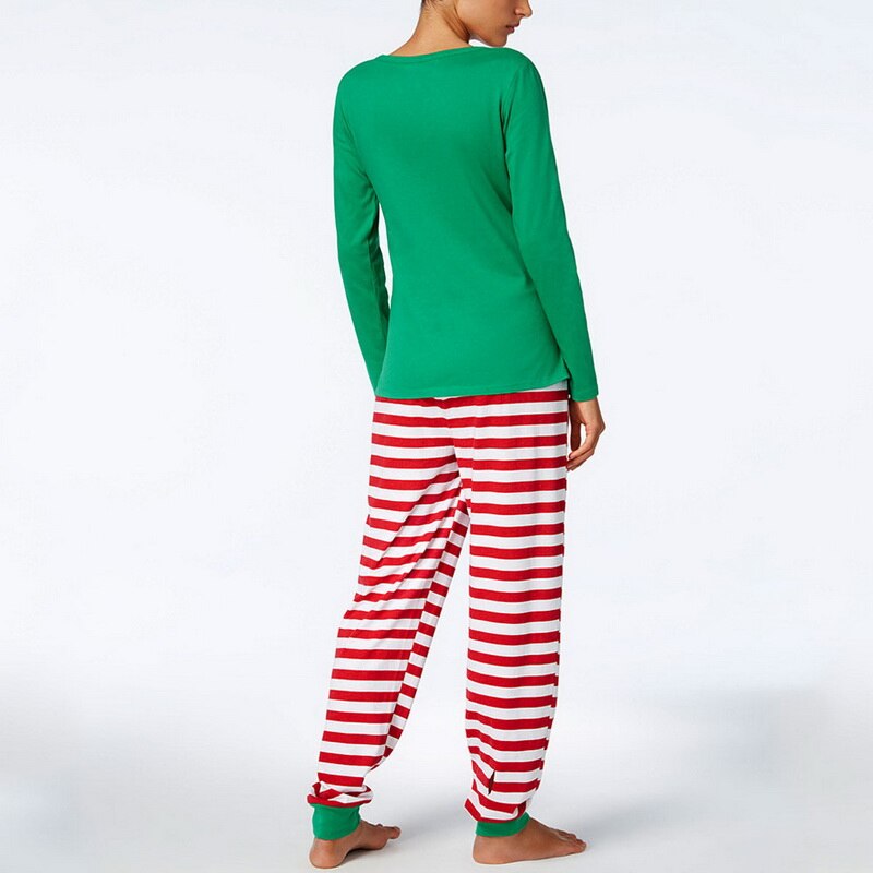 Family Look Christmas Matching Outfits Pajamas Sets Red Striped Socks Cartoon Printed Sleepwear Kid Adult Pyjamas Homewear