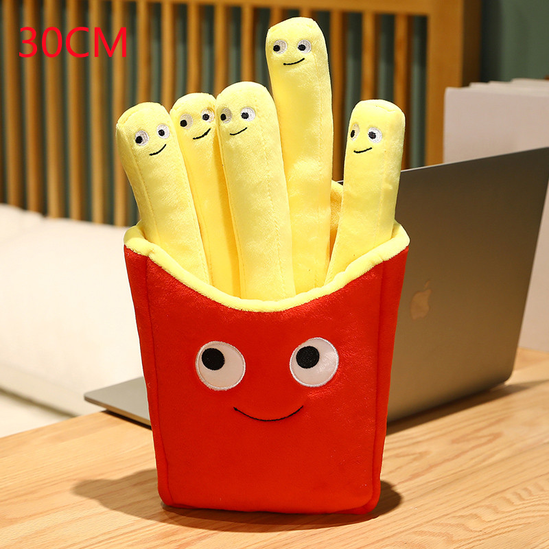 1Pc 30-50Cm Cartoon Een Zak Van Frieten Grappige Gevulde Pluche Chips Leuke Voedsel Knuffel Kussen kinderen Interactief Educatief Speelgoed: 30CM