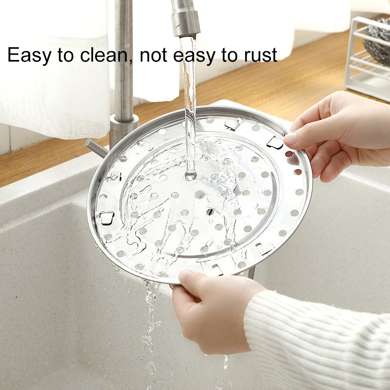 3 Legged Stainless Steel Steamer Shelf Steaming Stand for Food Steaming Baking Roasting Round Rack Dumpling Tray Cooking Tool