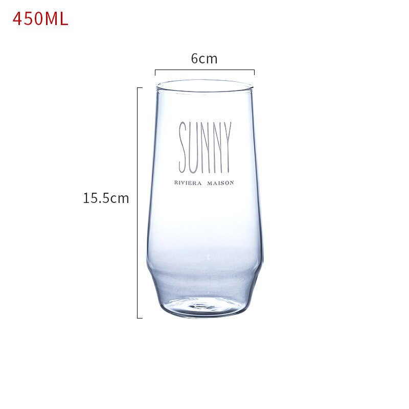 450ml glas frukostkopp kaffe te mjölk juice yoghurt god morgon mugg för hembröllopsfest doftande te soligt: Vit