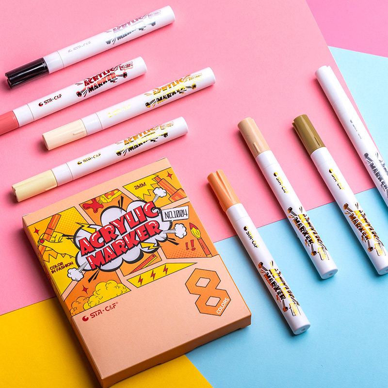 STA 1004 DIY Acrylic Markers Pen Set Drawing Poster Journal Scrapbook Painting Graffiti Pens For School Student Art Supplies