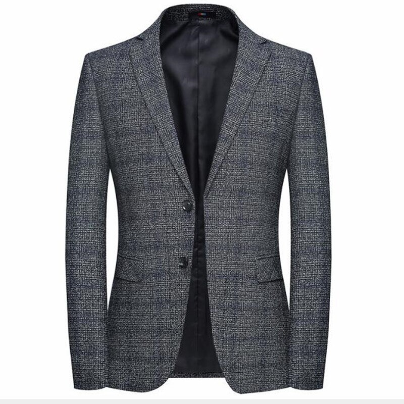 Herre uld blazer stribet jakke blazer tweed blazer frakke business casual overfrakke herre blazer plus størrelse m -3xl 4xl