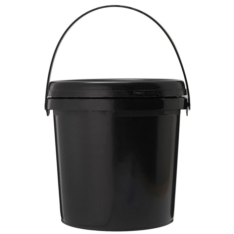 5 Litre Plastic Round Black Thick Hydroponics Bucket With Lid and Handle