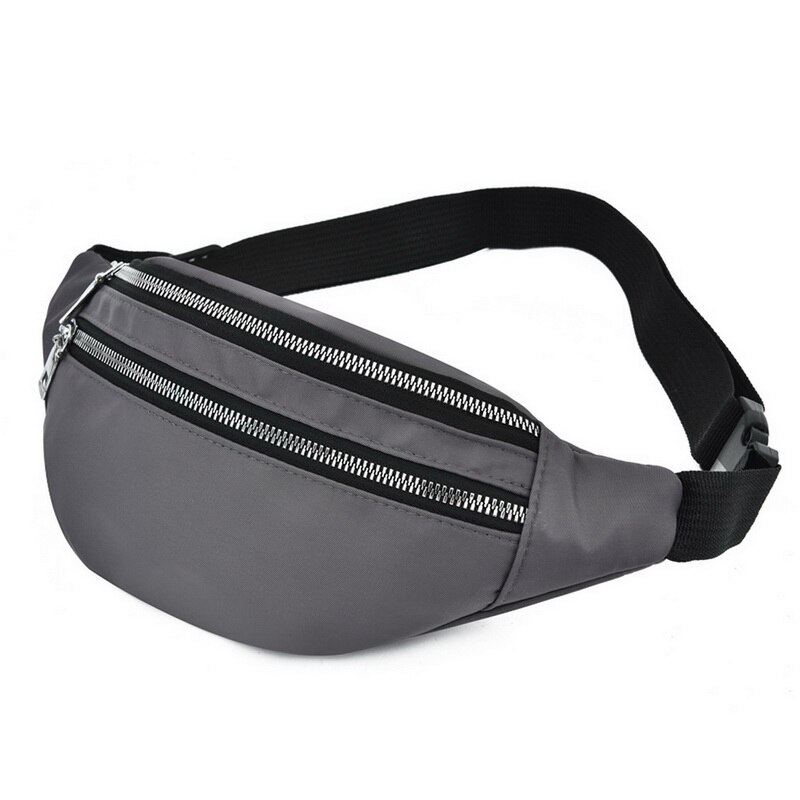 Fanny pack dame midje pakke tilfeldig crossbody brystvesker unisex hofte bomveske reise vanntett belteveske sportsveske: Grå