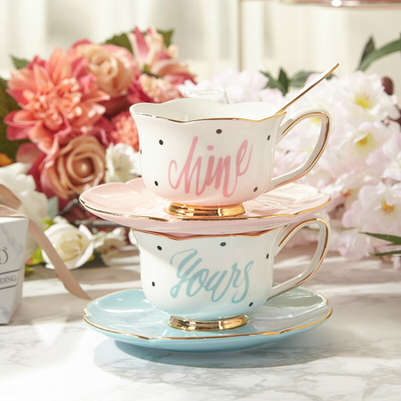 European flower ceramic English afternoon Tea sets Coffee Cup Set High grade Coffeeware Set Black Tea Cup Set Drinkware