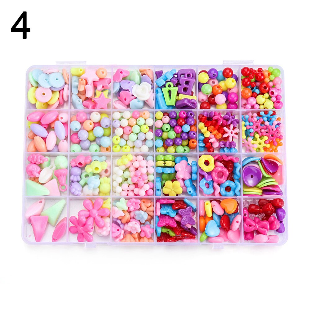 Børn gør det selv perler legetøj armbånd håndlavet gør det selv halskæde kunst håndværk piger prinsesse smykker håndværk sæt æske børn fødselsdag: 4