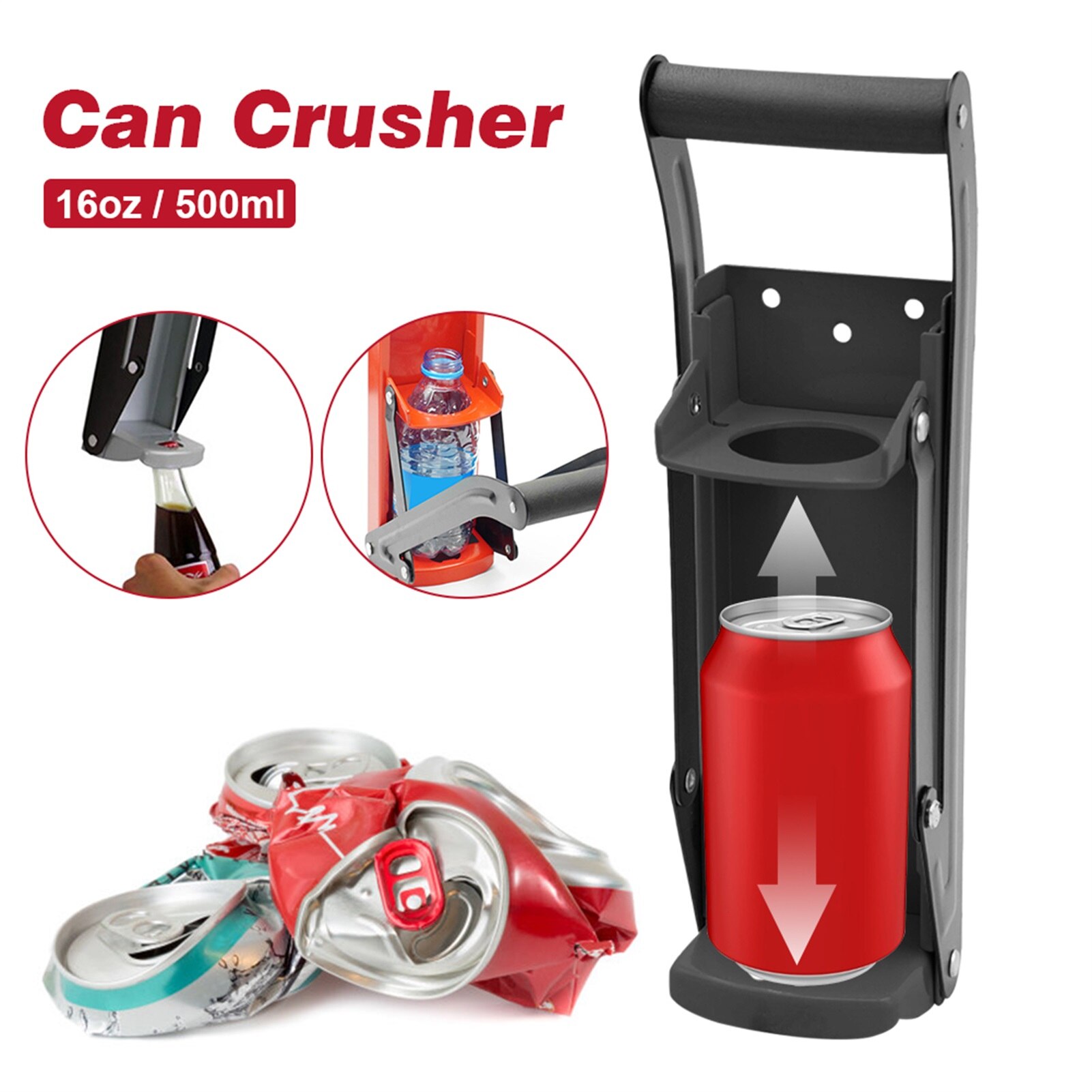 16Oz 500Ml Kan Druk Fles Crusher Metalen Kan Brekers Heavy Duty Flesopener Smasher Keuken Gereedschap Voor Soda bier Blikjes Flessen