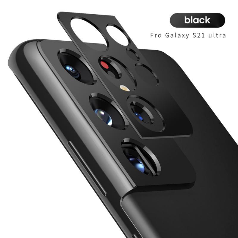 Metal Protector Film Protection Case Aluminum Alloy Ring Cover Rear Camera Lens Protection Cover For Samsung S21 Plus S21 Ultra: S21 Ultra black