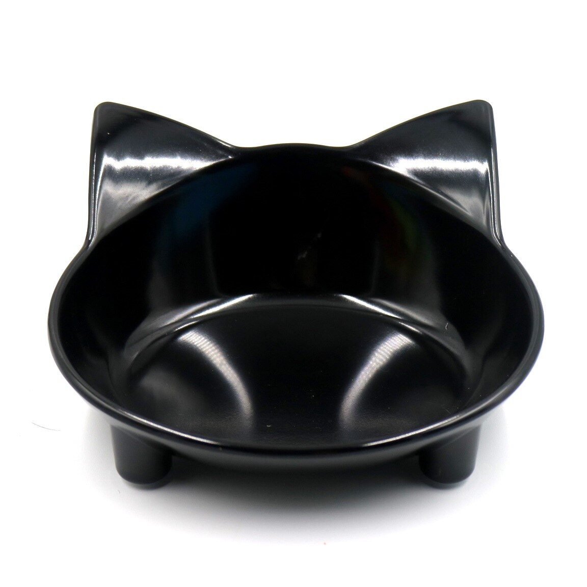 Kattenvoer Kom Huisdier Servies Verdikte Kat Oren Vorm Feederbowl Antislip Leuke Voedsel Water Dispenser Voor Katten Gerechten huisdieren Benodigdheden: black