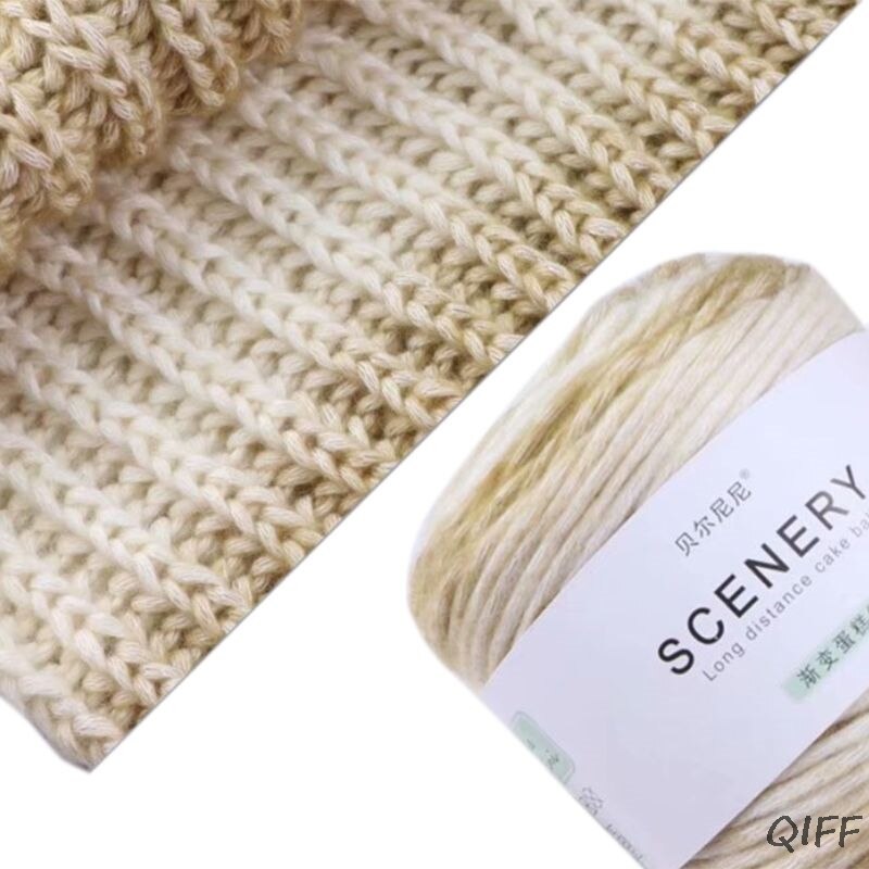 100g Hand Knitting Cake Yarn Gradient Ombre Colorful Crochet Woven DIY Thread: E