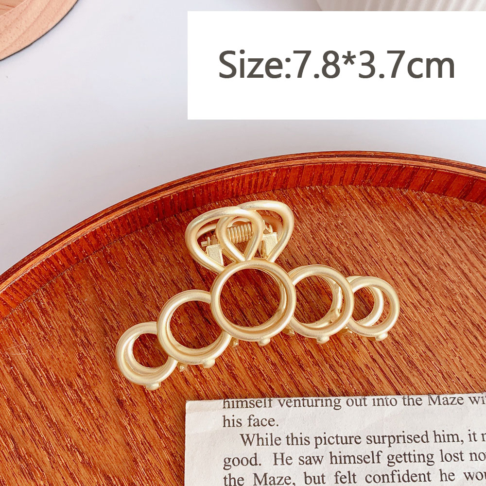 Las mujeres pelo Clips hueco tiburón pulpo Clip geométrica horquilla con perlas gran elegancia broche para peluquerías accesorios para el cabello: Big circle