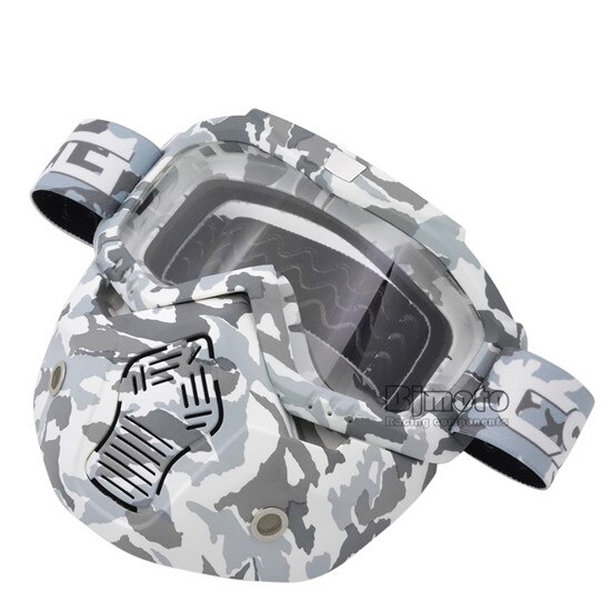 Máscara de casco facial Vintage, gafas desmontables para Motocross, Scooter, Jet, máscara, gafas de sol, esquí, Skate: Model 3