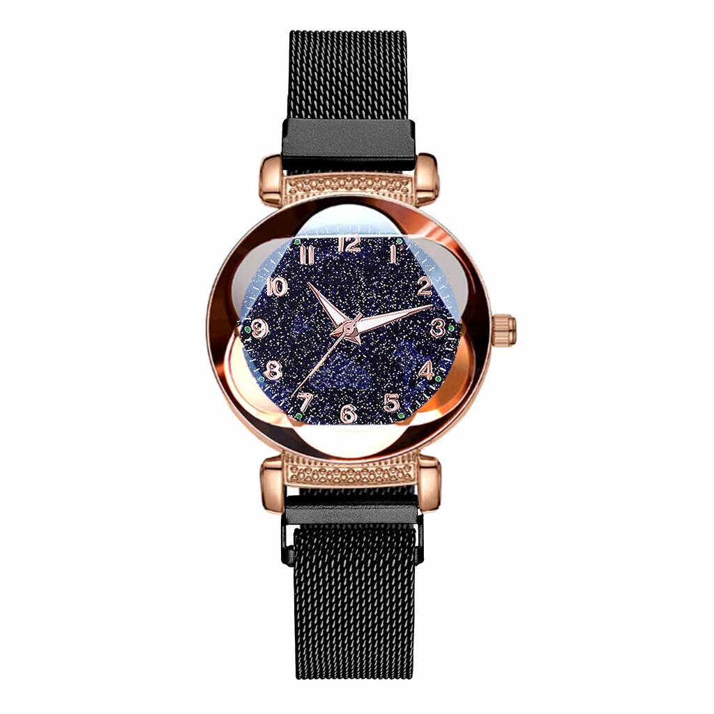 Vrouwen Magneet Gesp Sterrenhemel Lichtgevende Arabische Cijfers Horloge Luxe Dames Rvs Quartz Horloge Relogio Feminino