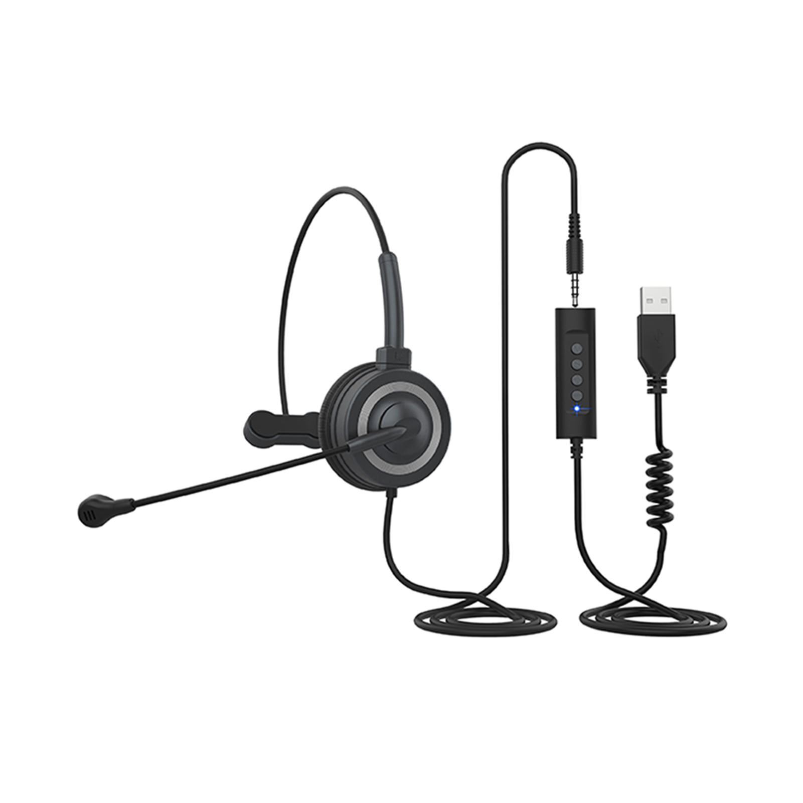 Weiche ohrmuscheln für laptop/pc, geräuschunterdrückung, lautstärkeregelung, büro, business, usb-computer-headset, schule, mit mikrofon, kabelgebunden